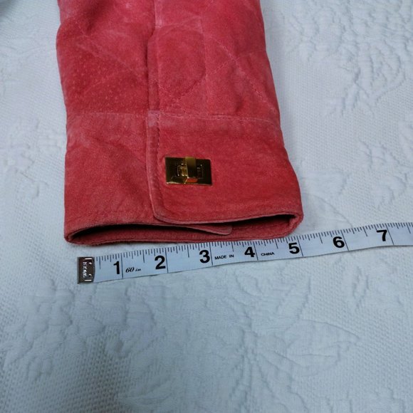 Jerry Lewis 100% Genuine Leathar Jacket Women's Quilted Pink Suede Sz Med - Picture 16 of 16